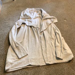 Athleta heather gray studio wrap magnetic cardigan